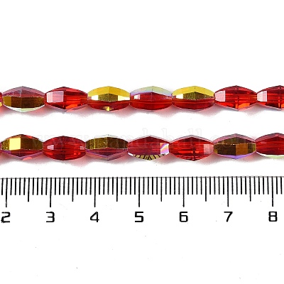 Стеклянные бусины с гальваническим покрытием  GLAA-Q101-03A-AB02-1