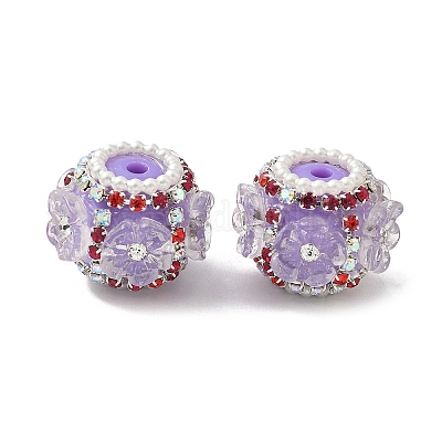 Бусины из смолы в виде цветка со стразами CLAY-NH0003-05S-1