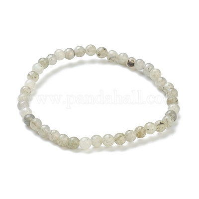 Натуральный лабрадорит бисера браслеты простирания BJEW-A117-A-42-1