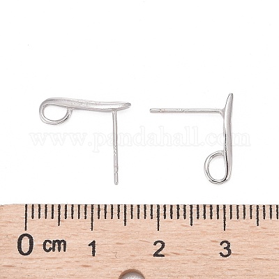 Фурнитура для сережек-гвоздиков из стерлингового серебра с родиевым покрытием X-STER-K168-118P-1