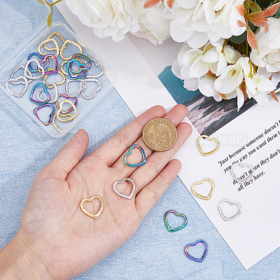 30個 3色 304ステンレススチール リンキングリング ハンマー