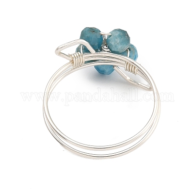 Кольца с натуральным зеленым авантюрином RJEW-TA00161-01-1