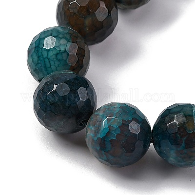 Нити бусин из натурального агата с прожилками дракона (окрашенные и нагретые) G-K390-A01-01-1