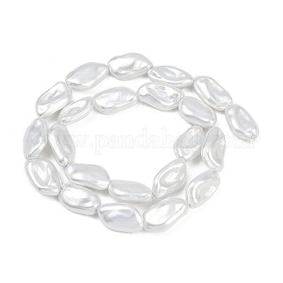 Нити бусин из искусственного жемчуга с гальваническим покрытием из фарфора BSHE-Z009-01B-1