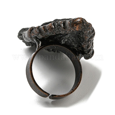 Регулируемые кольца из натурального черного турмалина RJEW-K269-07R-1