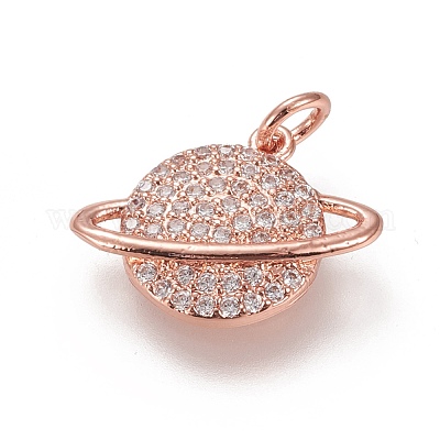 Латунные микропаве прозрачные подвески с фианитом ZIRC-L091-058RG-1