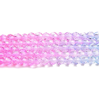 Прозрачный градиент цвета стеклянные бусины пряди GLAA-G101-2mm-10-1