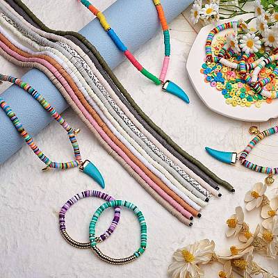 10 нить 10 цвета плоские круглые бусины ручной работы из полимерной глины CLAY-SZ0001-98-1