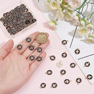 100шт подвески из эмалированного сплава с покрытием из светлого золота ENAM-AR0001-75-1