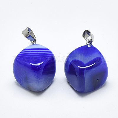 Подвески из натурального полосатого агата / полосатого агата G-T122-19D-1