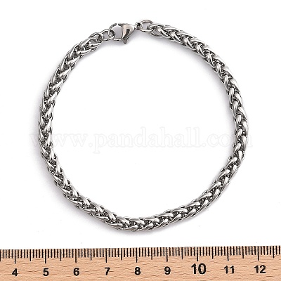 Устойчивые к потускнению браслеты из нержавеющей стали 304 из пшеницы BJEW-O091-04P-1