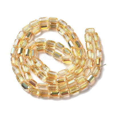 Стеклянные бусины с гальваническим покрытием  EGLA-D031-01-19-1