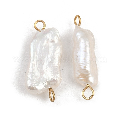 Подвески-коннекторы из натурального пресноводного жемчуга Кеши STAS-D378-09G-1