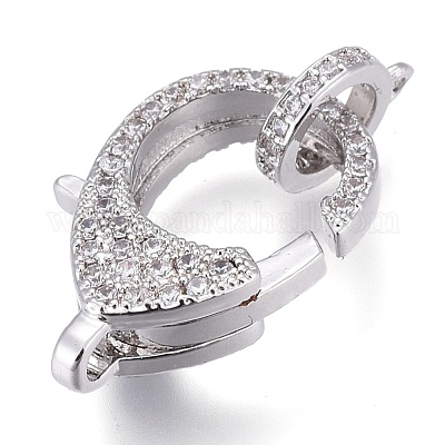 Латунные микро проложить кубического циркония когтя омара застежками ZIRC-M108-12A-P-1