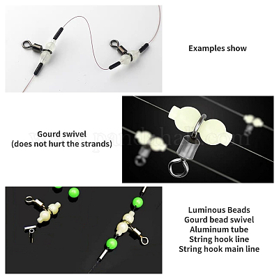 Wholesale SUPERFINDINGS 100Pcs 2 Styles Luminous 304 Stainless Steel Fishing  Rolling Swivels 
