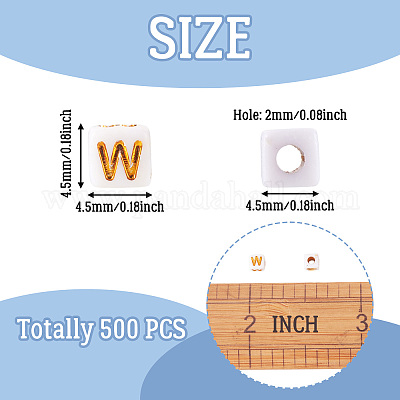 Непрозрачные акриловые бусины MACR-TAG0001-07W-1