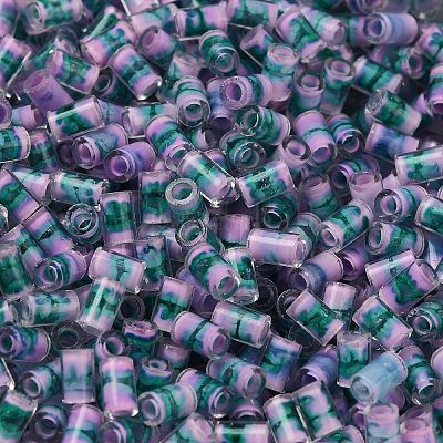 Двухцветный внутренний цвет прозрачный стеклянный бисер SEED-C004-05I-1