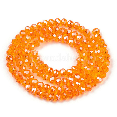 Стеклянные бусины с гальваническим покрытием  EGLA-A034-T4mm-A24-1