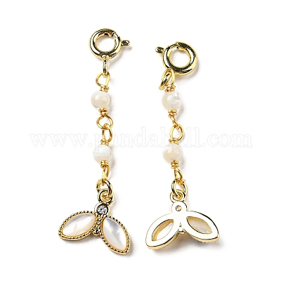 Подвески из натуральной белой ракушки из перламутра SSHEL-R050-02G-1