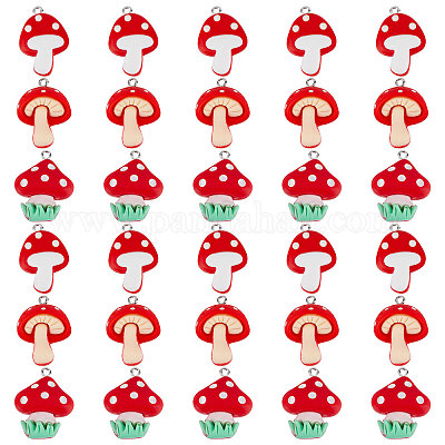 Wholesale SUNNYCLUE 1 Box 30Pcs 3 Styles Red Mushroom Charms Mushroom Resin  Charm Mushrooms Plants Vegetable Food Charm for Jewelry Making Charms Women  Adults DIY Craft Bracelet Earrings Necklace Supplies 