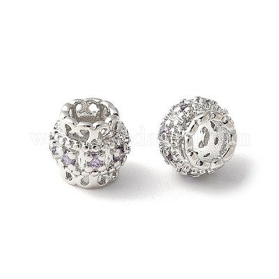 Латунные микро проложить Цирконий Европейский бисером KK-U067-07P-1