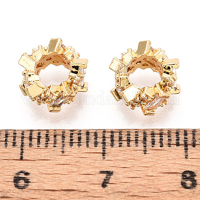 Латунь микропаве прозрачный кубический цирконий европейский бисер KK-N275-08G-1