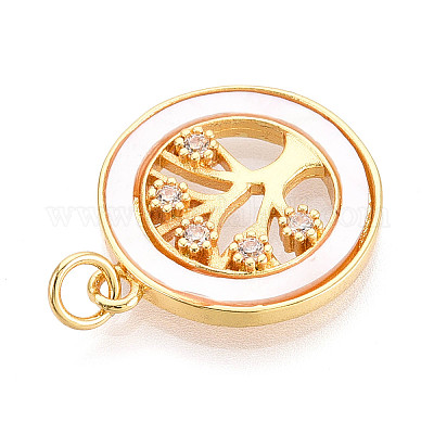 Латунные микропаве прозрачные подвески с фианитом KK-N268-76G-1