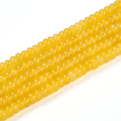 Окрашенные природные белый нефрит бисер пряди G-T139-57A-01-1