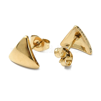 Серьги-гвоздики из нержавеющей стали 201 с ионным покрытием (IP) EJEW-K270-04G-1