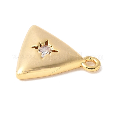 Латунные микропаве прозрачные подвески с фианитом KK-U064-08G-1