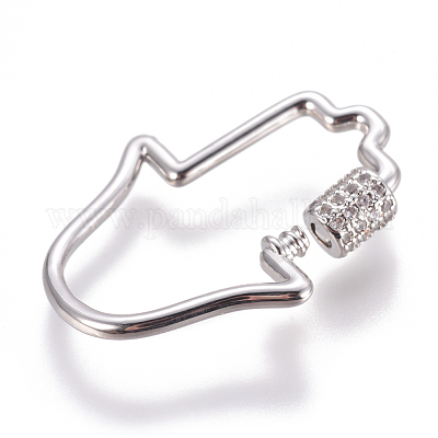 Латунь микропаве кубический цирконий винт карабин подвески с замком ZIRC-F105-10P-1