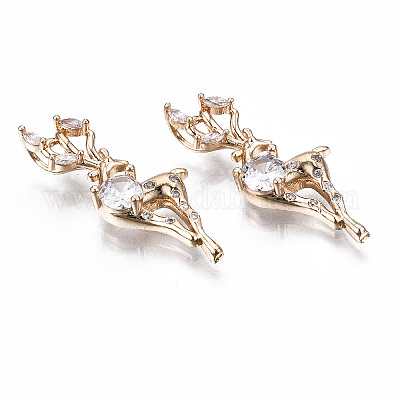 Латунные микропаве прозрачные подвески с фианитом KK-S359-133-RS-1