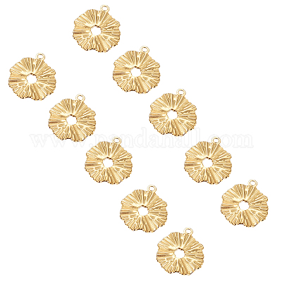 10pcs Alloy Hollow Flower Charm, Flower Pendant, Jewelry Making, DIY Material