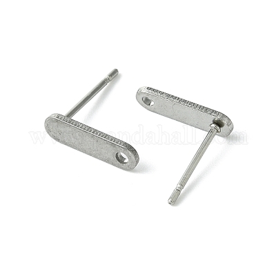 10 шт. фурнитура для сережек-гвоздиков из нержавеющей стали 201 с отверстием EJEW-FS0001-14D-1