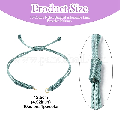 10шт регулируемые браслеты из нейлоновой нити для изготовления AJEW-YW00001-1