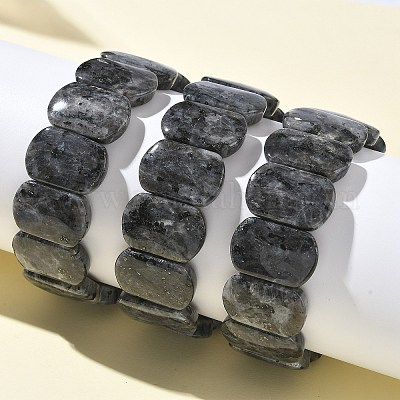 Натуральный лабрадорит бусины эластичные браслеты для женщин мужчин BJEW-I323-02K-1