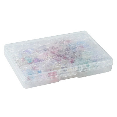 120шт 12 набора прозрачных стеклянных бусин в стиле GLAA-FS0001-69-1