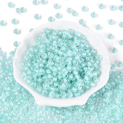 Внутри цветные прозрачные стеклянные бусины&nbsp;SEED-T009-01C-1