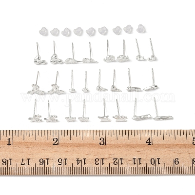2 пара сережек-гвоздиков из сплава для женщин EJEW-FS0001-27C-1