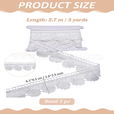3 ярд полиэстеровой кружевной отделки в форме цветка-ракушки&nbsp;OCOR-LP0002-33B-1