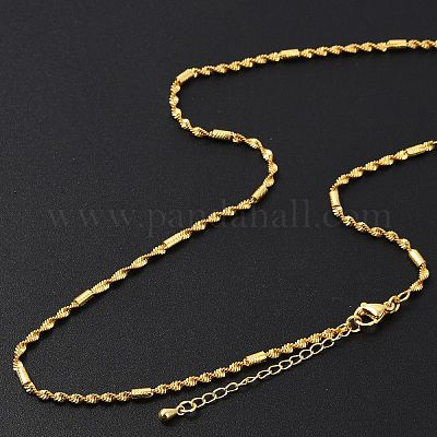 Латунные цепочки сингапур ожерелья для женщин NJEW-D302-38G-1