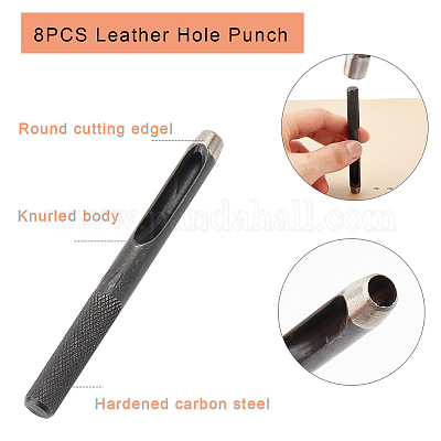 7 Piece Hollow Leather Punch Set with 5 Punches & 3.5 Knurled