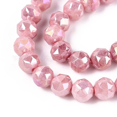 Антикоррозийные гальванические стеклянные бусины GLAA-N010-8mm-07-1