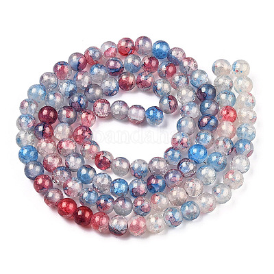 Выпечки окрашенные нити шарик хруст стекла DGLA-R053-05H-1