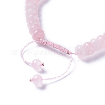 Регулируемые браслеты из бисера натурального розового кварца BJEW-F369-A13-1