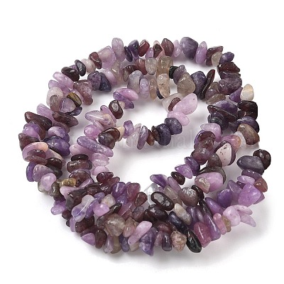 Натуральный лепидолит / пурпурный слюдяный камень бисер пряди G-Z081-A01-1