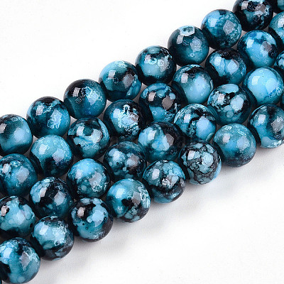 Выпечка окрашенные стеклянные бусины пряди DGLA-N003-10mm-A08-1