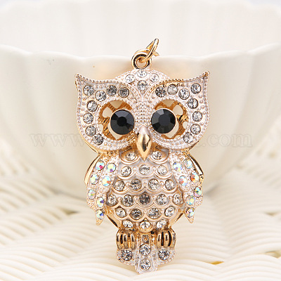 Owl with Rhinestones Charms