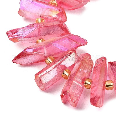 Гальванические природный кристалл кварца бусы пряди G-F800-F12-1