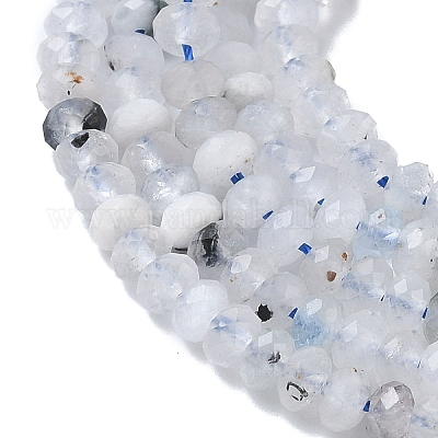 Нити из натуральных белых турмалиновых бусин&nbsp;G-L651-B05-4x2mm-01-1